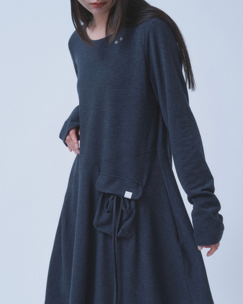 【TUOMIO】BOAT NECK JERSEY DRESS
