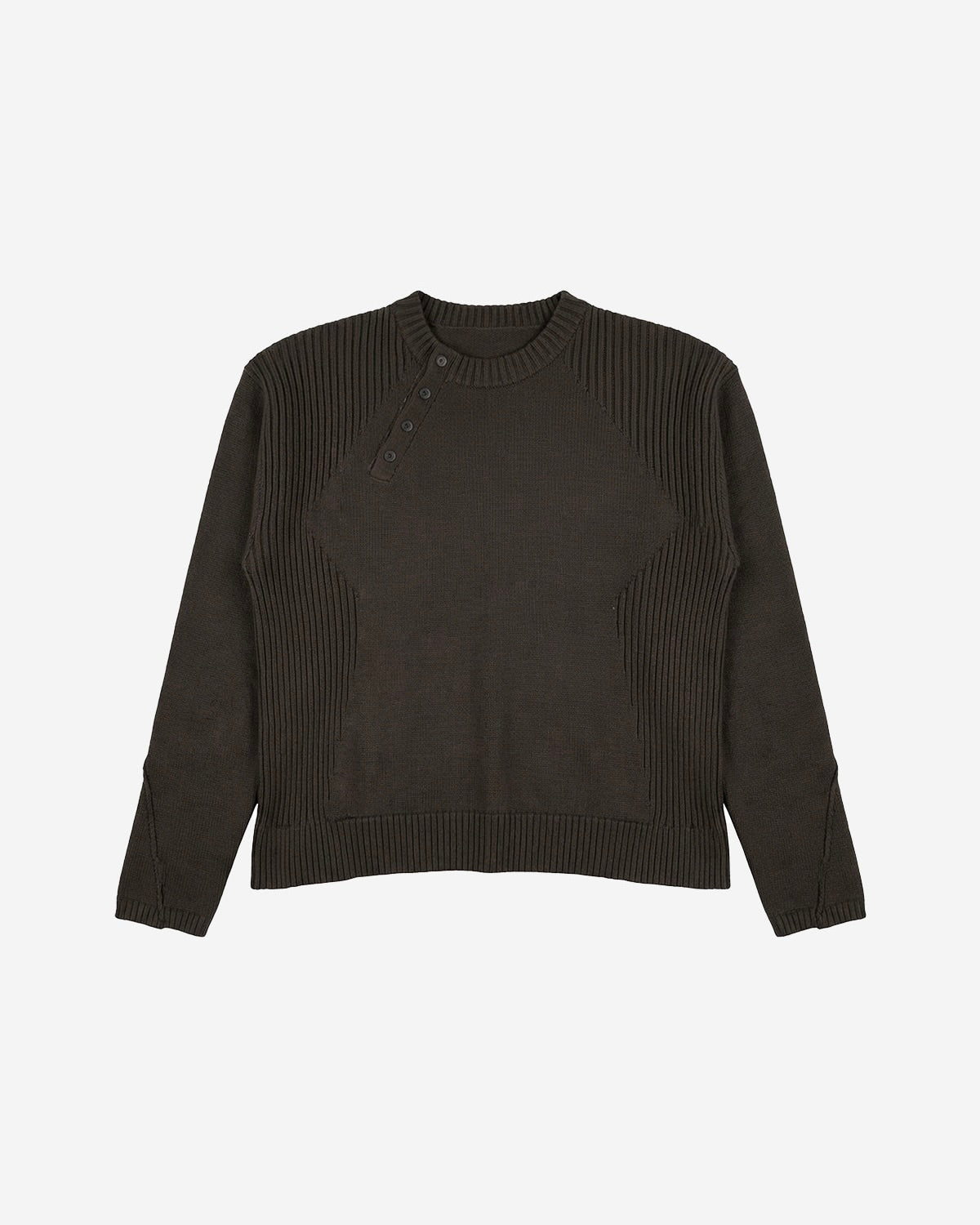 【BLR BLUER】Faded Vintage Henley Knit Sweater