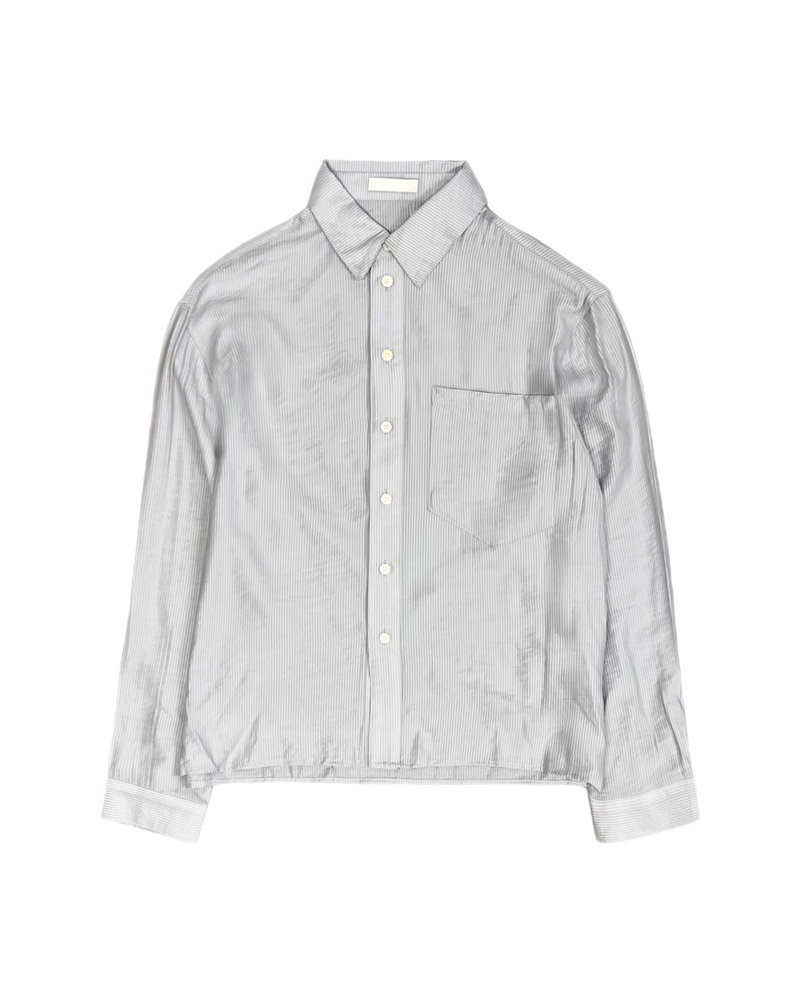 受注制【Chikashitsu +】soft cropped stripe shirt (3color)