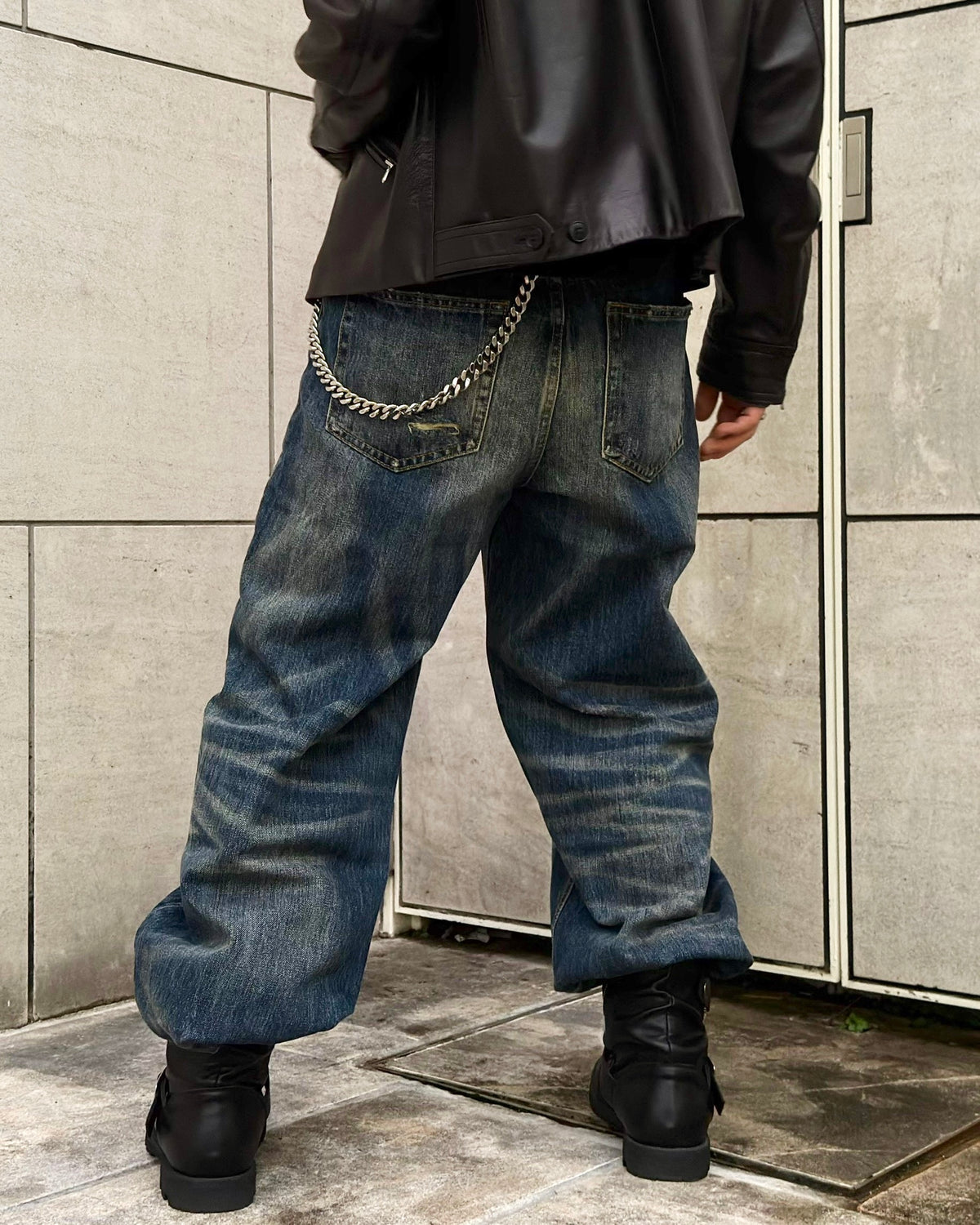 国際配送【RENOL】heavyweight washed denim pants