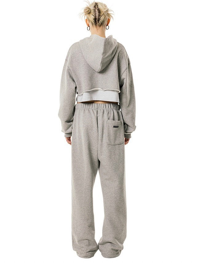 【running high】ARCH LOGO LAYERED CROP HOODIE