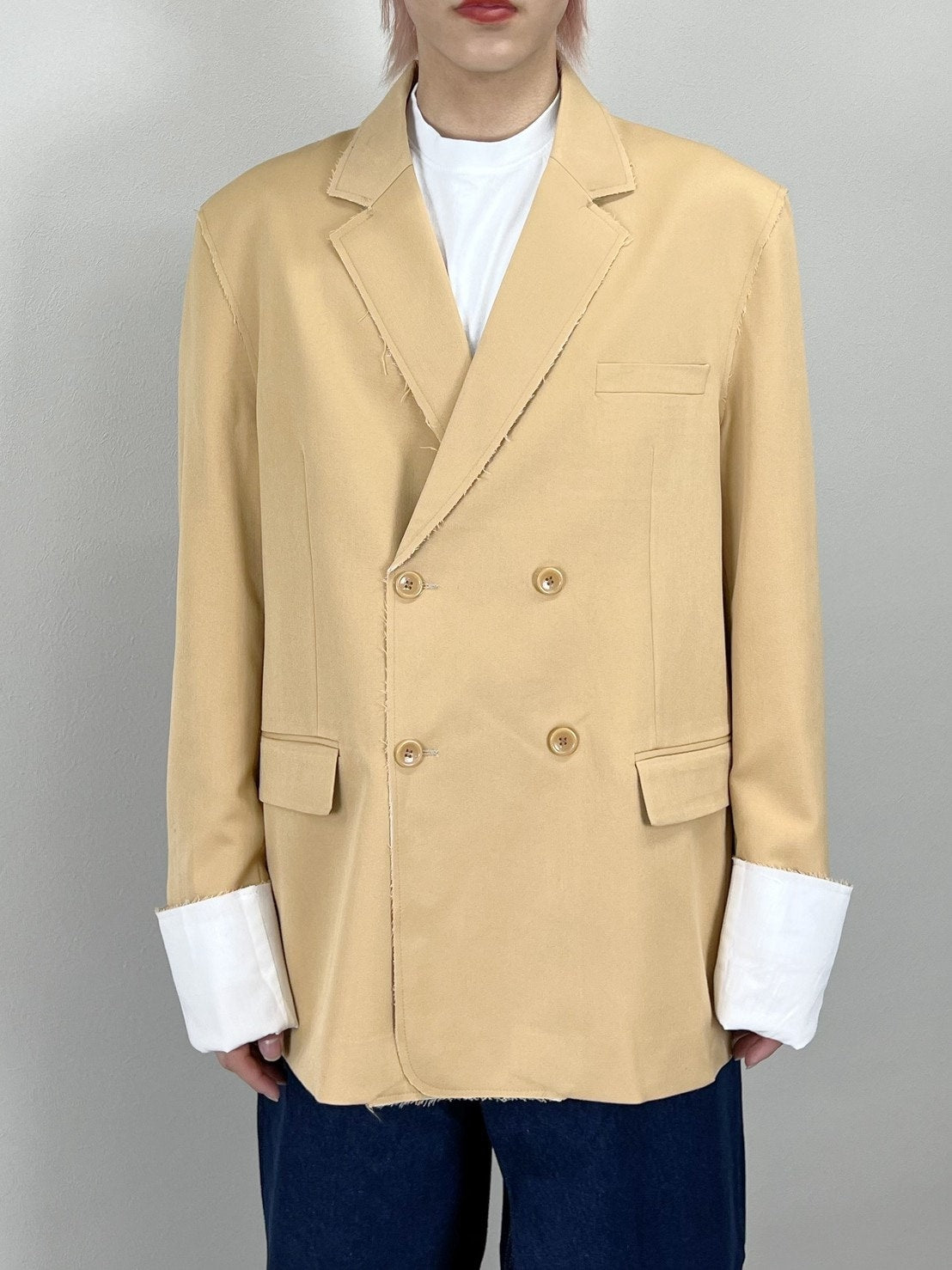 受注制【Chikashitsu +】bi-color double jacket (2color)