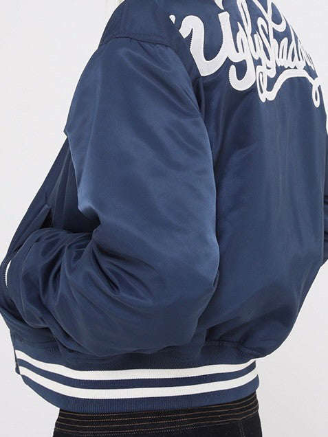 【Ugly shadow】BASEBALL JUMPER / 【アグリーシャドウ】ベースボールロゴプリント長袖ジャンパー