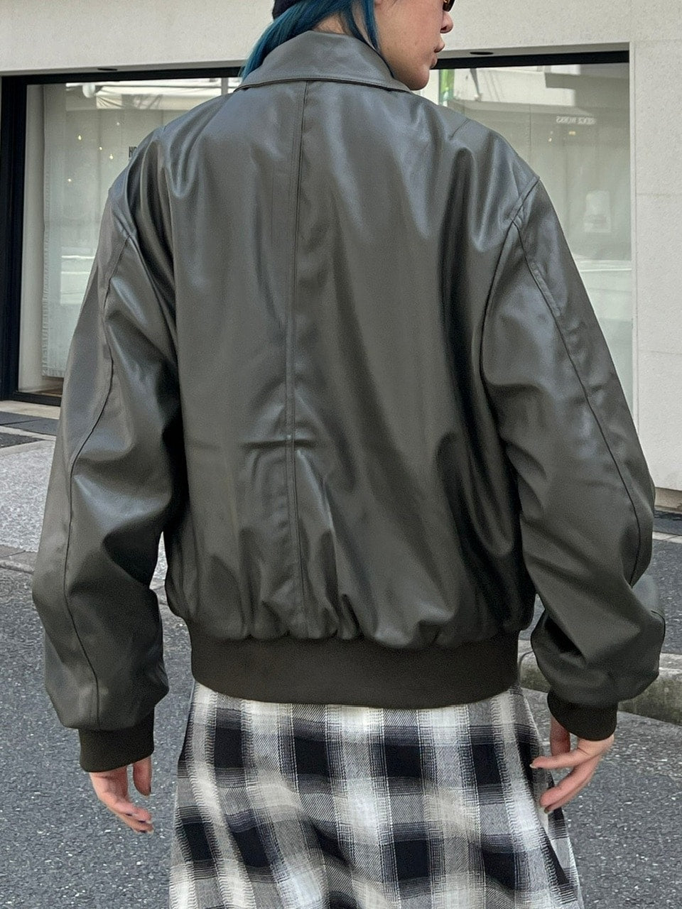 大阪店WEB限定【Chikashitsu +】double pocket leather jumper (3color)