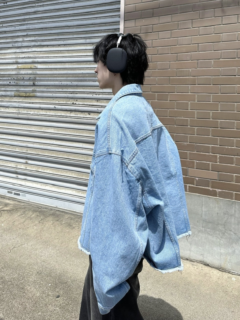 大阪店WEB限定受注制【Chikashitsu +】cutting cropped denim jacket (3color)