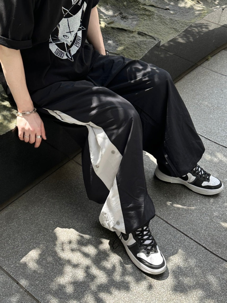 大阪店WEB限定受注制【Chikashitsu +】snap nylon ballon pants (2color)