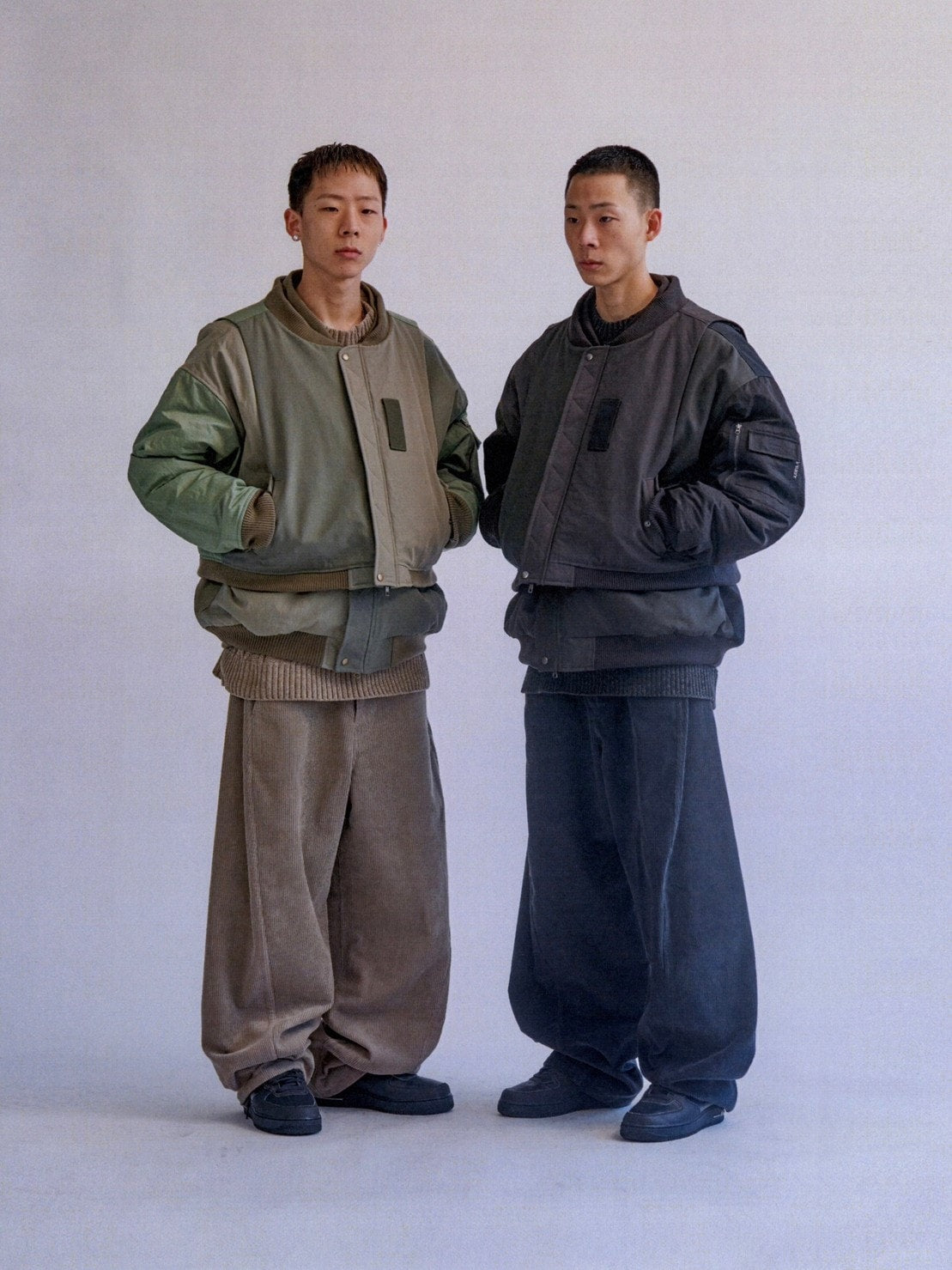 【AJOBYAJO】Fourfold Nylon Mixed Bomber Jacket