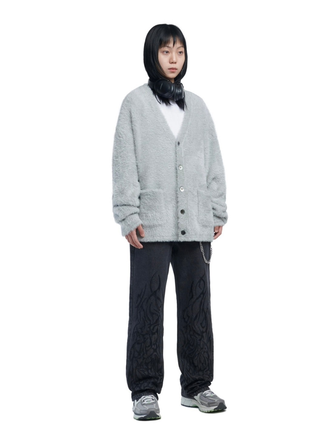 【NOMANUAL】HAIRY SOFT CARDIGAN / 【ノーマニュアル】ヘアリーソフト長袖カーディガン