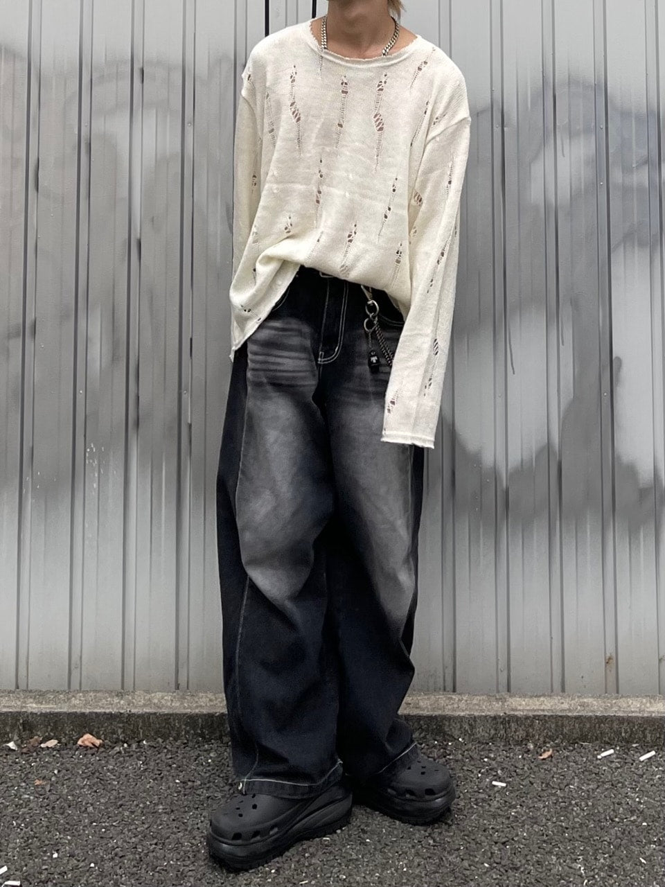 大阪店WEB限定受注制【Chikashitsu +】damage mohair knit (3color)