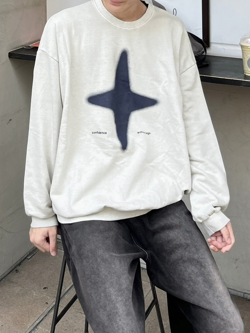 【youll】sparkle pigment sweat shirt (3color)