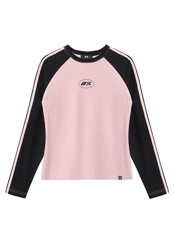 【Dpercent】Front Logo Raglan LS Tee