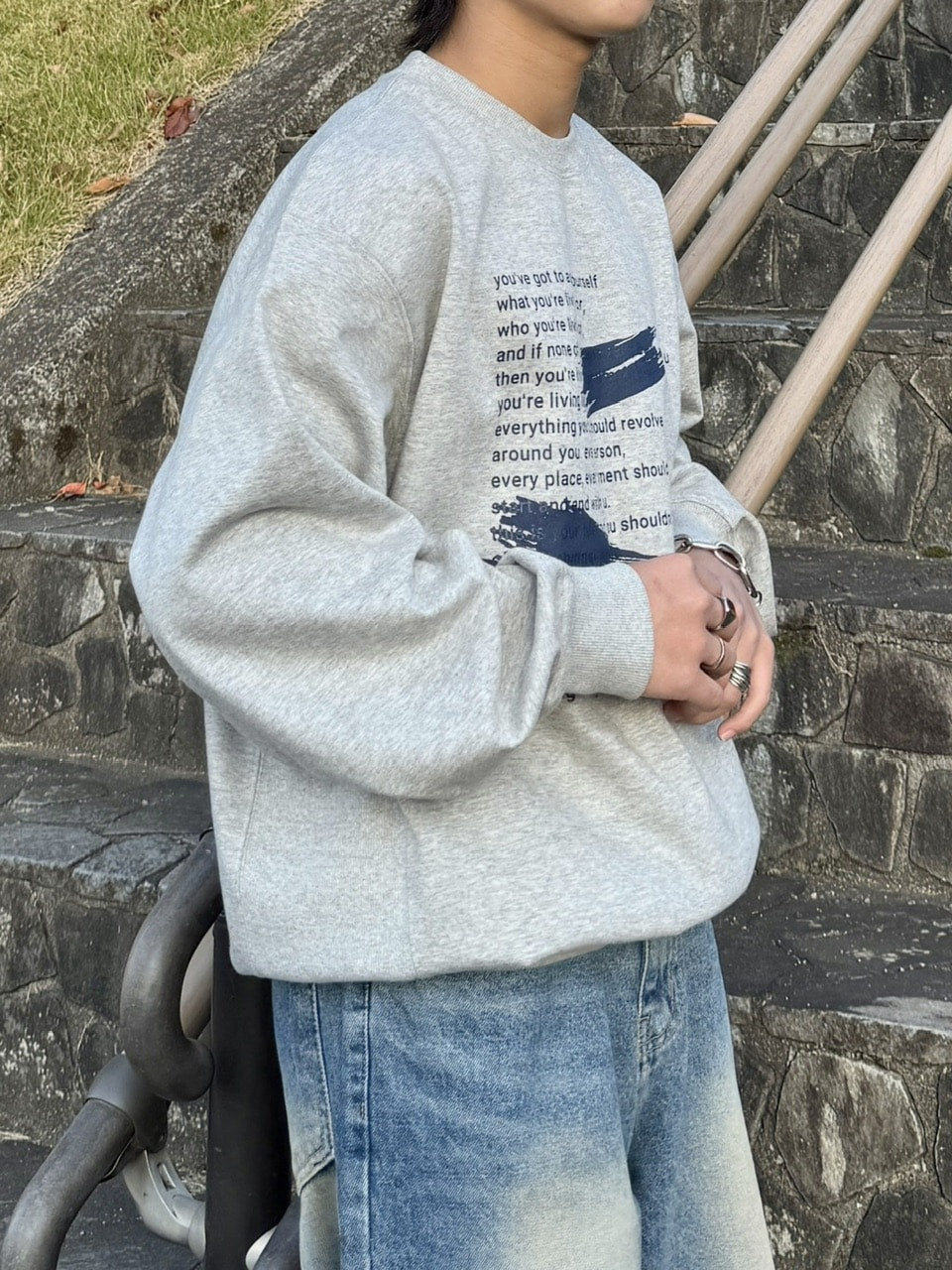 受注制【RENOL】lettering sweat shirt (4color)