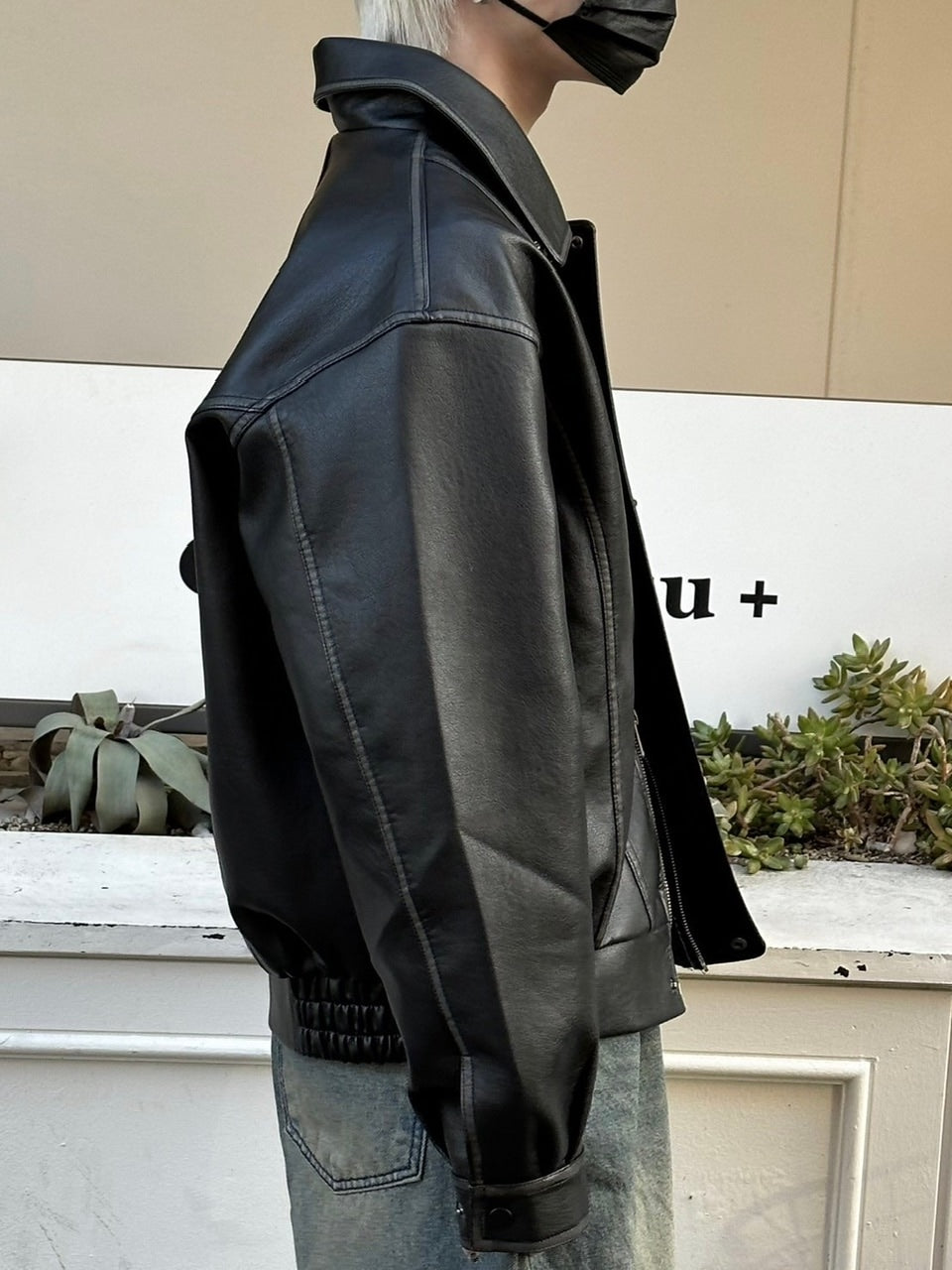 受注制【Chikashitsu +】leather blouson (2color)