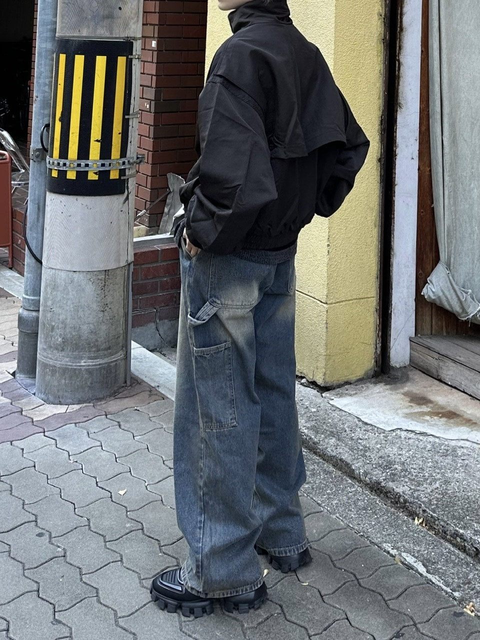 大阪店WEB限定受注制【Chikashitsu +】vintage wash carpenter denim pants (2color)