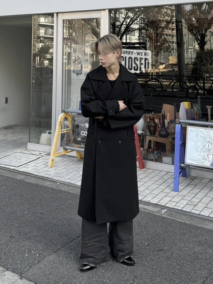 大阪店WEB限定【Chikashitsu +】oversized wool double coat (2color
