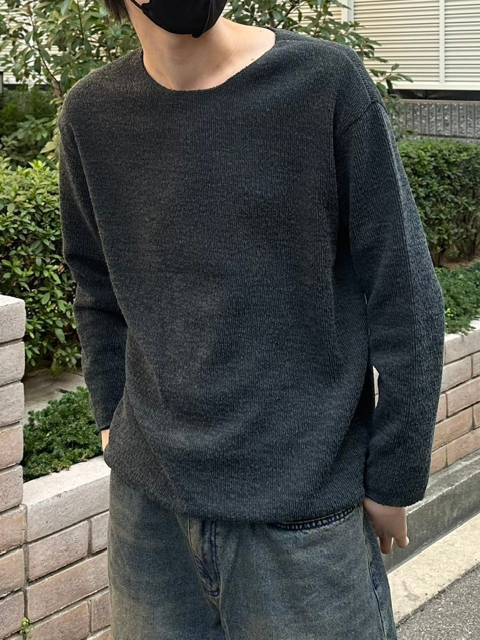 【Chikashitsu +】unisex over knit (4color) / 【チカシツプラス】ユニセックスオーバーサイズ長袖ニット