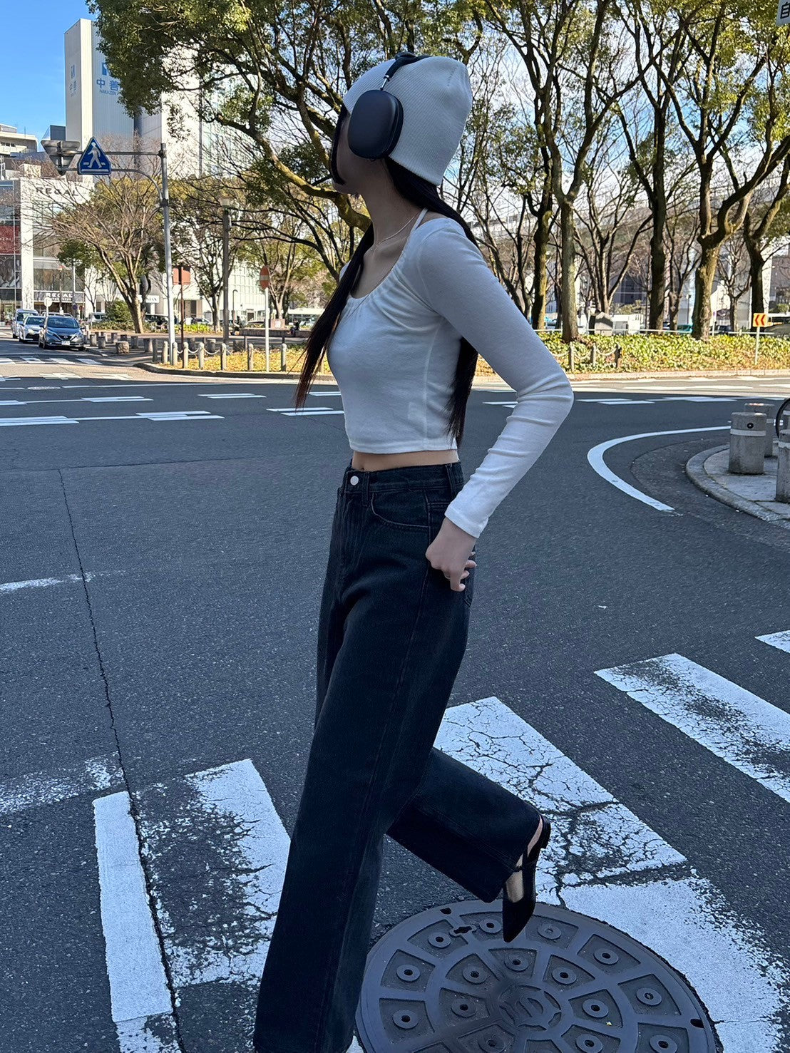 【Chikashitsu + LADIES】shirring cropped tops (3color)