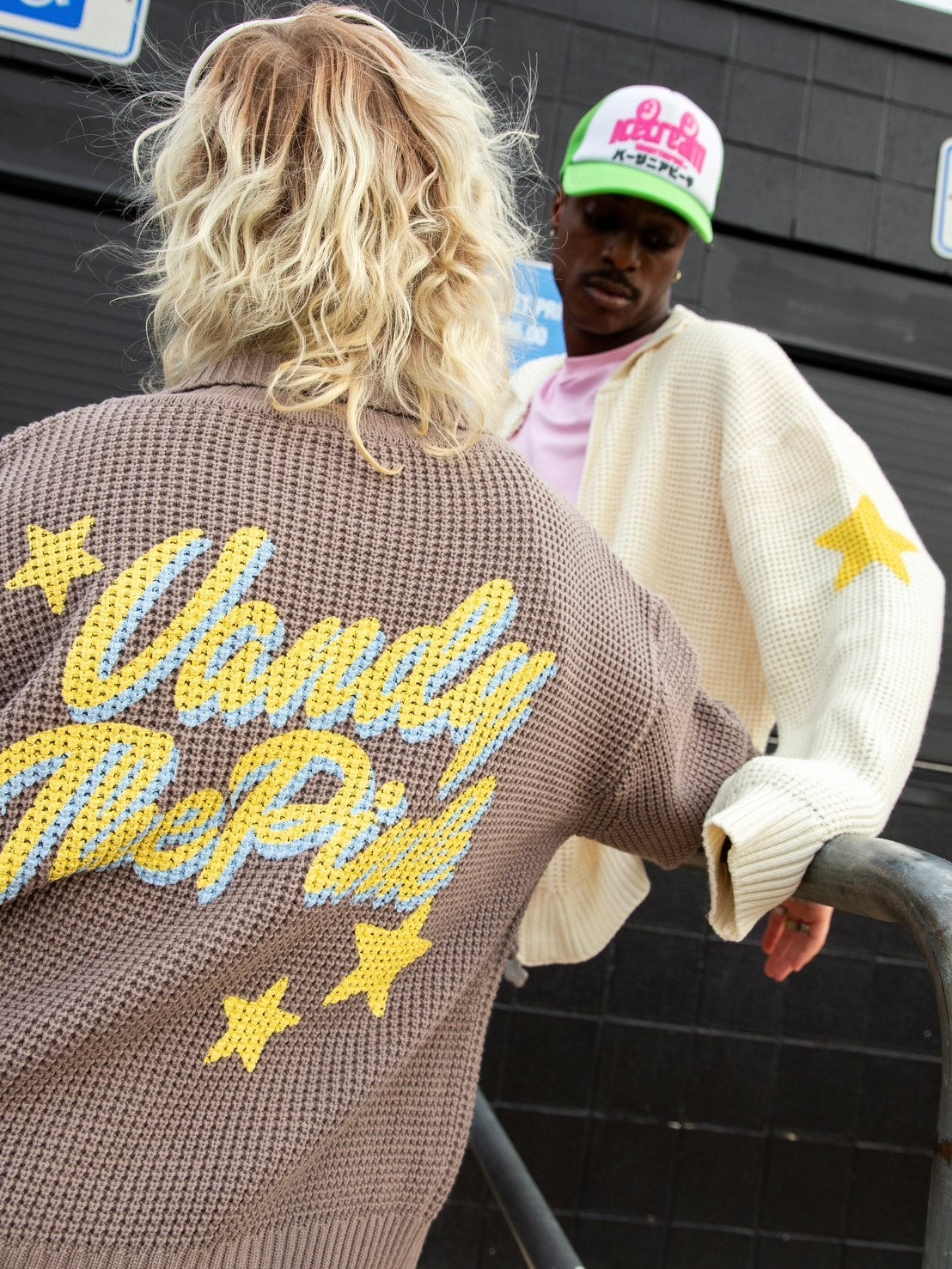 【VANDY THE PINK】STAR KNIT ZIP UP