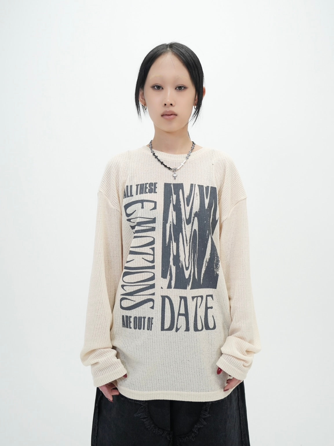 受注制【Bizarre Maiden】vintage mesh long sleeve (2color)