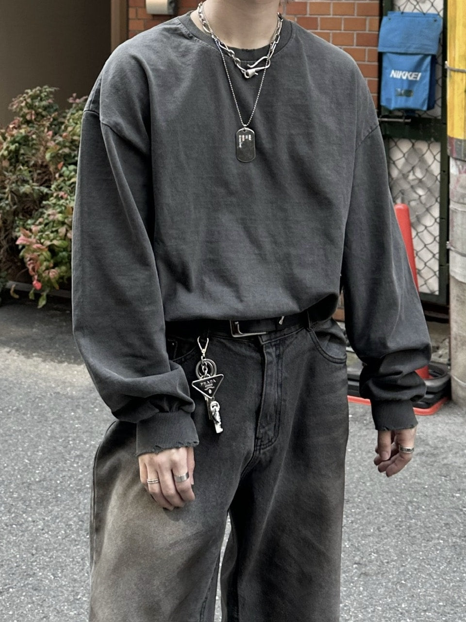 大阪店WEB限定受注制【Chikashitsu +】pigment long sleeve (2color)