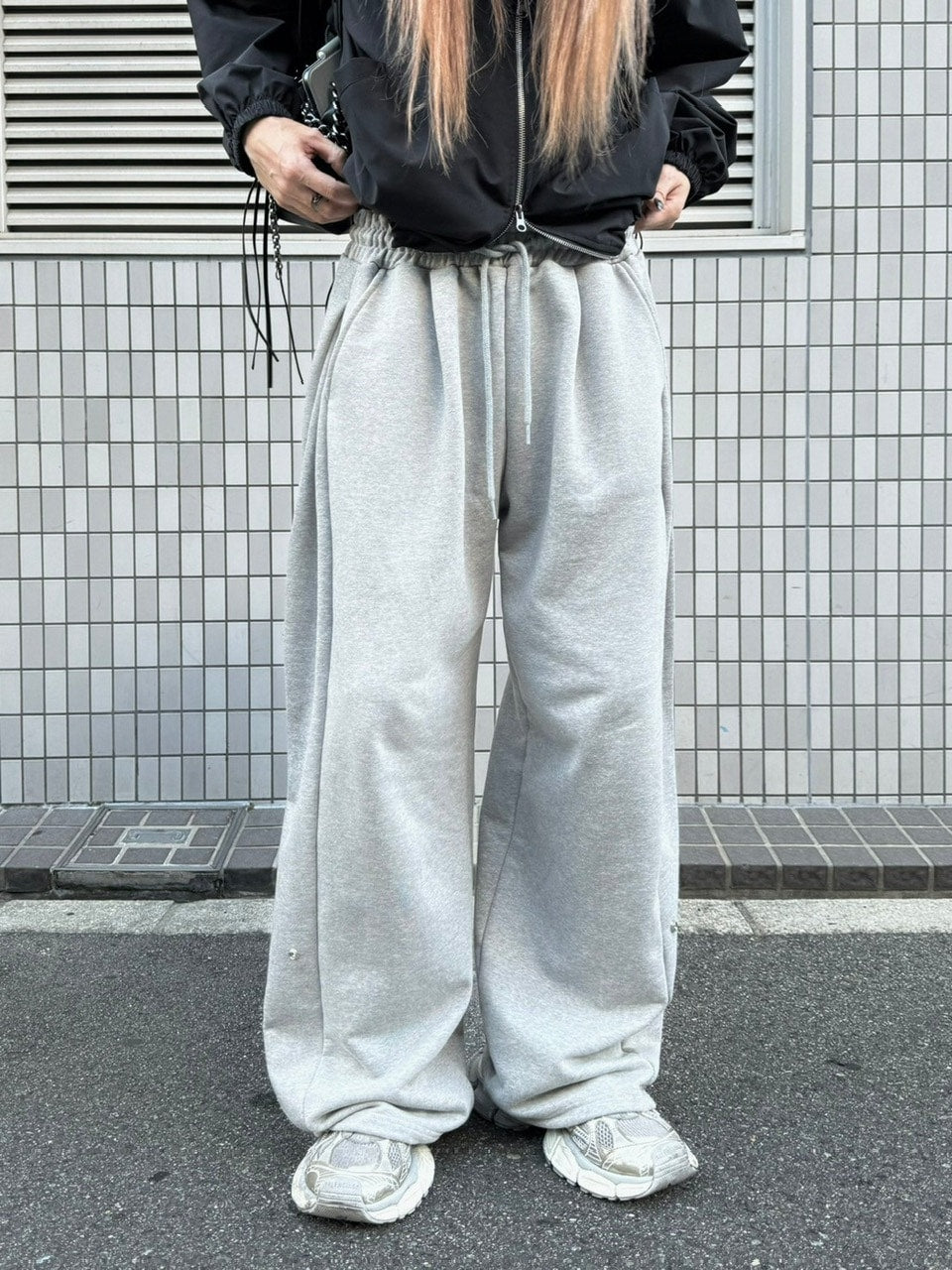 受注制【Chikashitsu +】snap button buggy sweat pants (3color) / 【チカシツプラス】スナップボタンバギースウェットパンツ