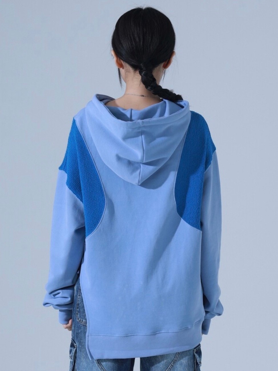 【DILETTANTISME】KNIT BLOCK HOOD T