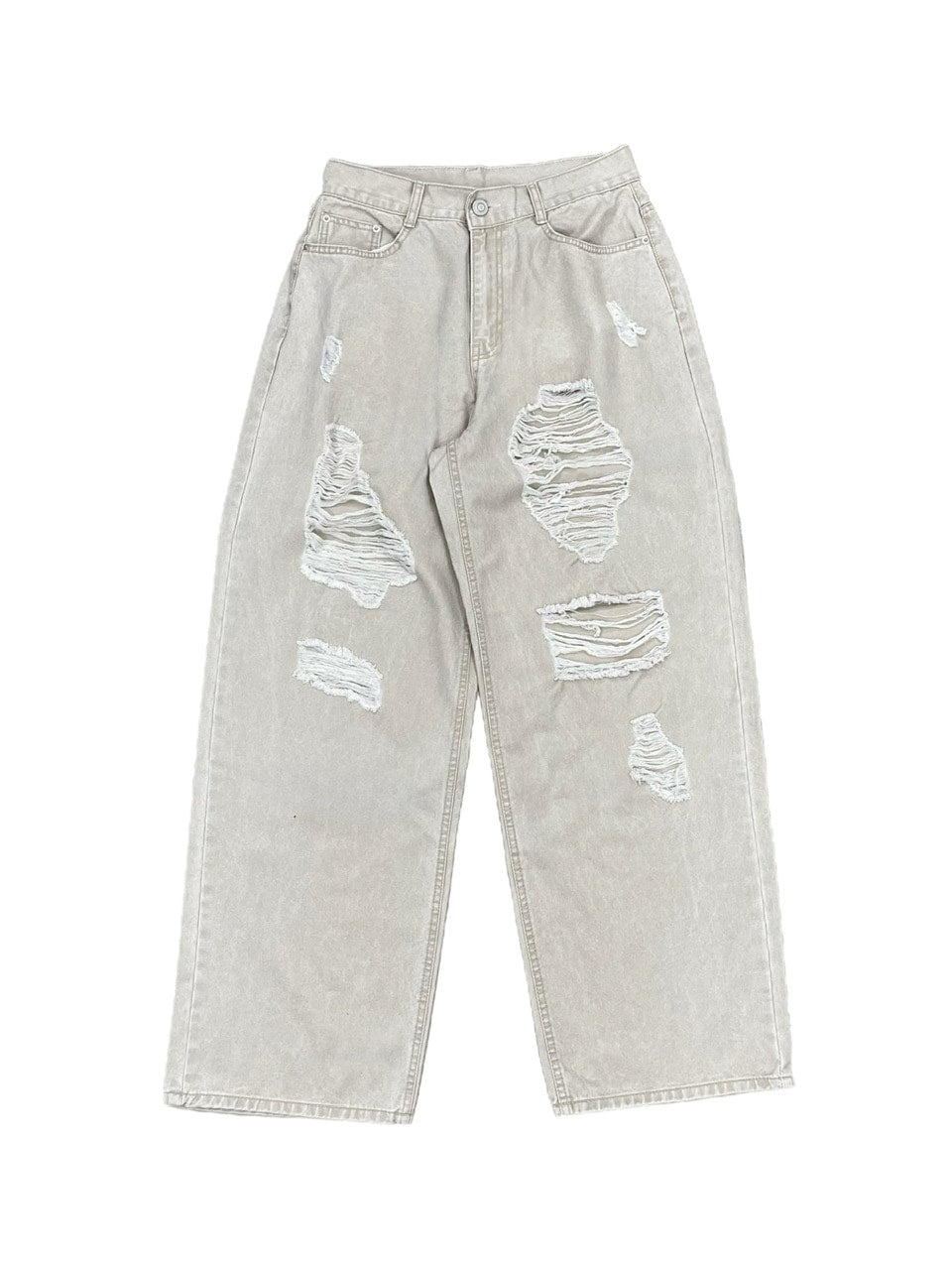 受注制【Chikashitsu +】damage cotton volume pants