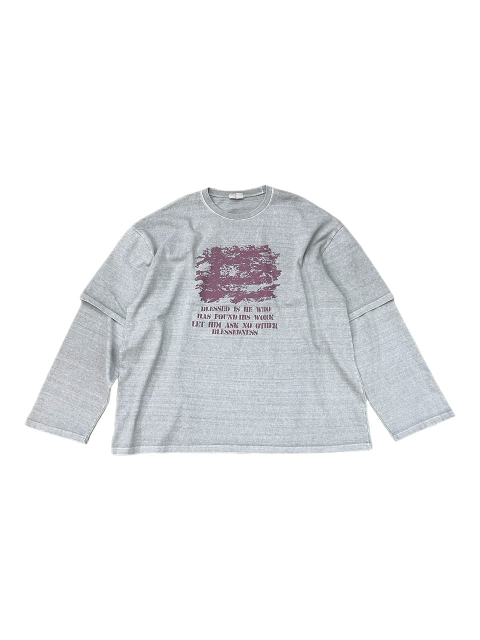 【Chikashitsu +】layered graphic long sleeve (2color) / 【チカシツプラス】レイヤードグラフィックプリント長袖Tシャツ