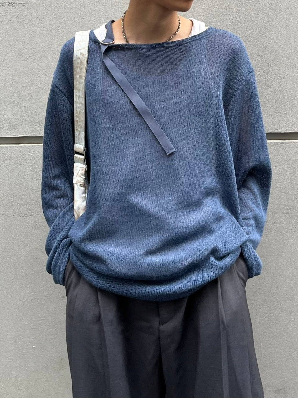 受注制【Chikashitsu +】belt design summer knit (3color)