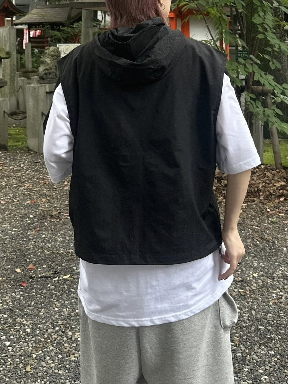 受注制【youll】nylon hooded vest (2color)