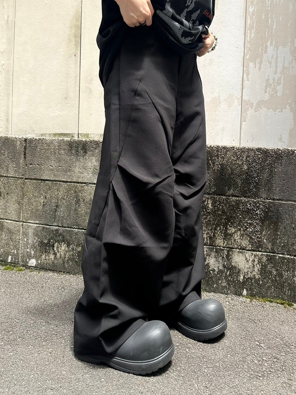 【Chikashitsu +】pattern design slacks (2color)