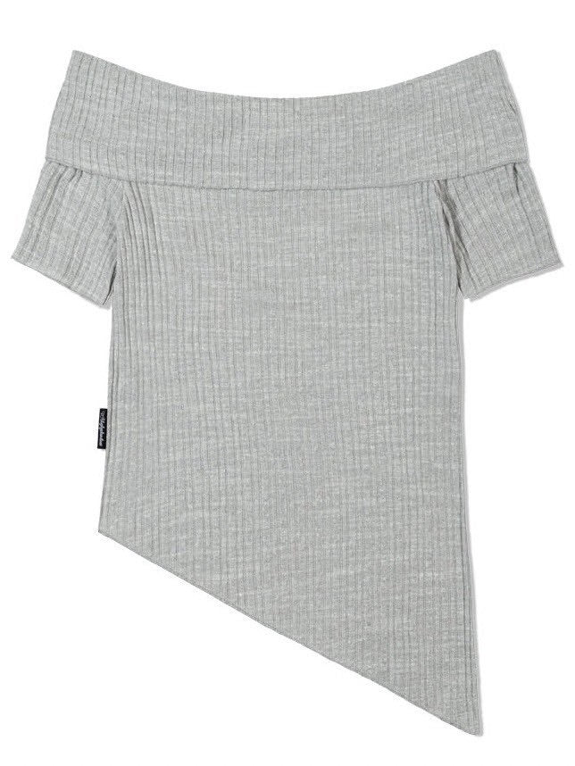 【Uglyshadow】UNBALANCED KNIT OFF SHOULDER