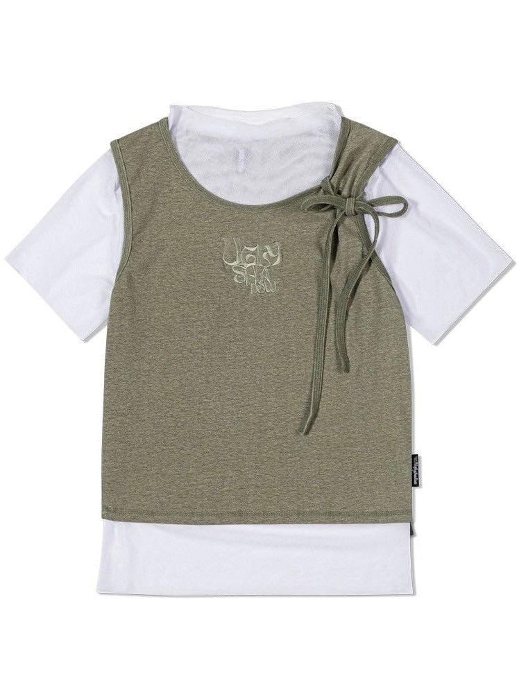 【Uglyshadow】PIGMENT MASH SLEEVELESS SET