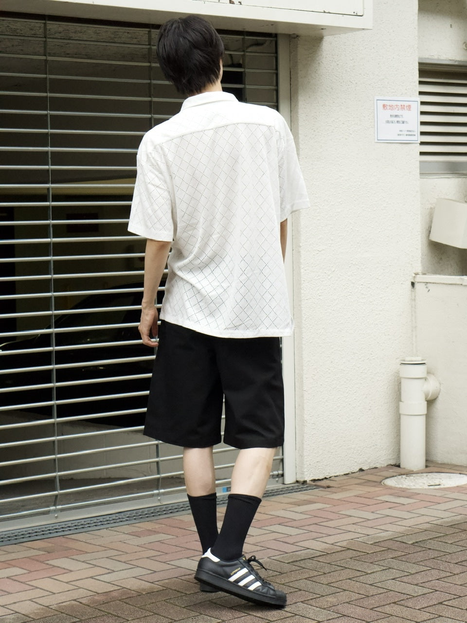 東京店WEB限定受注制【Chikashitsu +】argyle knit open color shirt (3color)