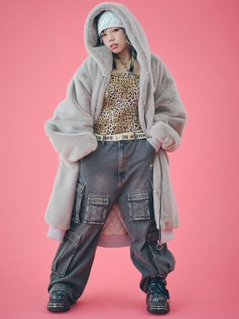 【GALFY】ダーティーデニムワイドカーゴ