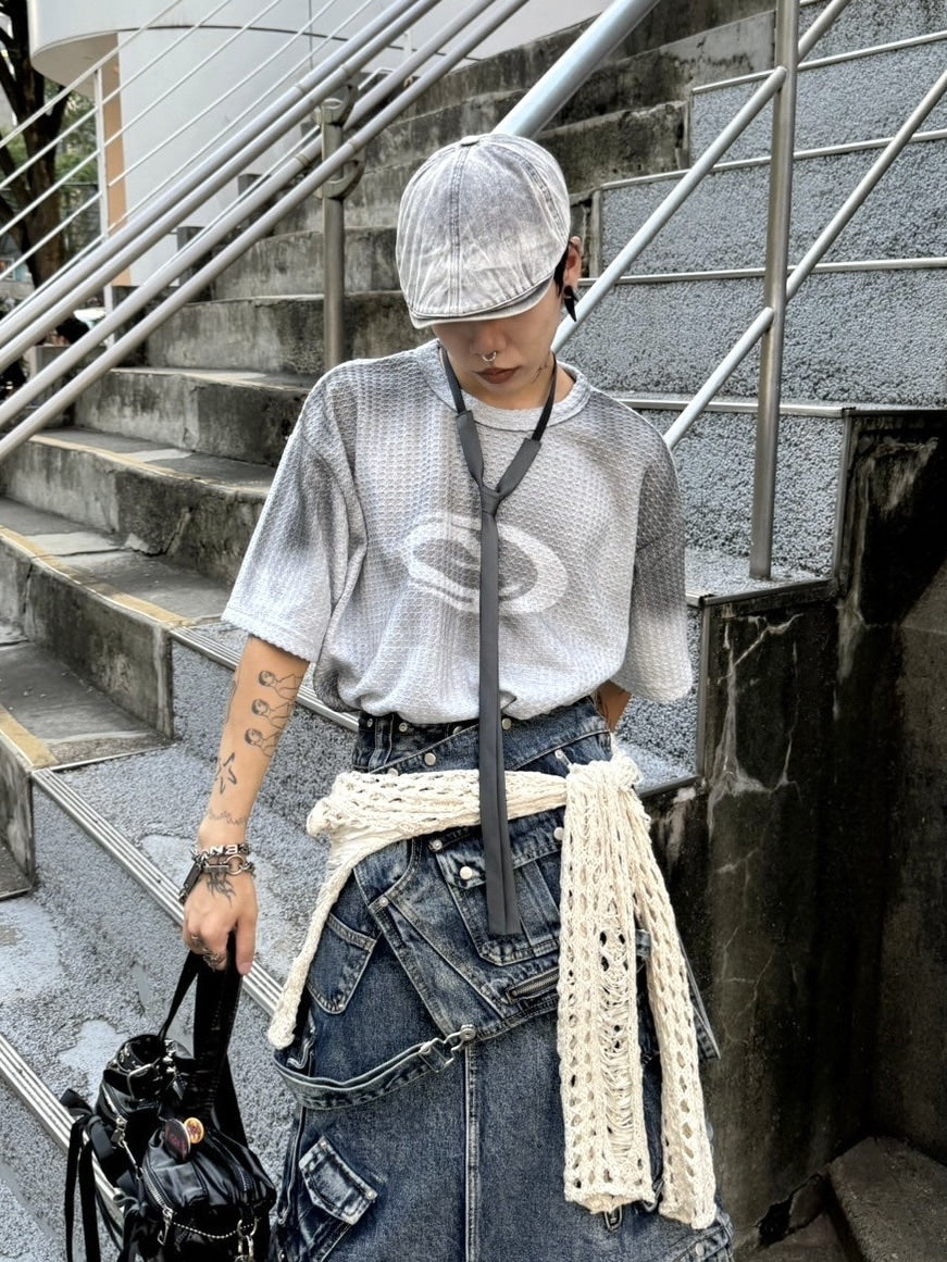 受注制【Never mind the XU】washing waffle tee (3color)