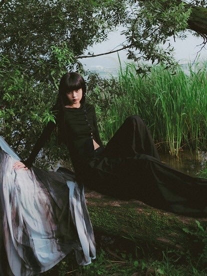 【FLAREUP】One-Shoulder Lettuce Stitch Cardigan