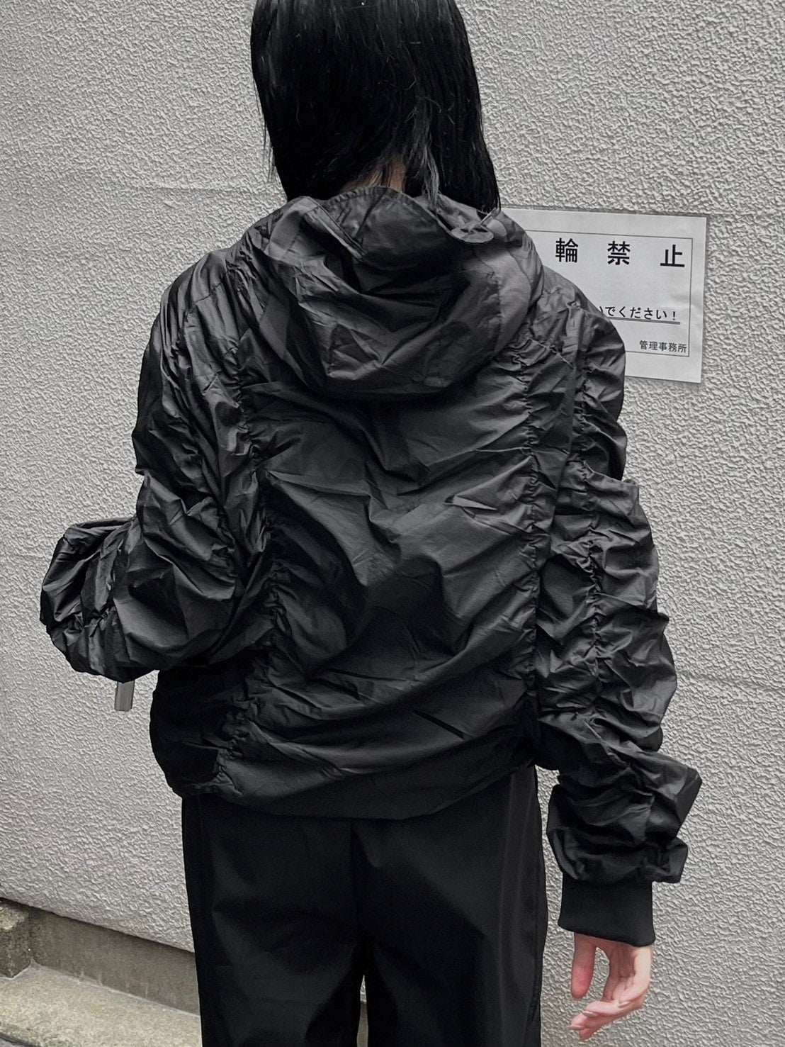 受注制【oaks】shirring design nylon jacket (3color)