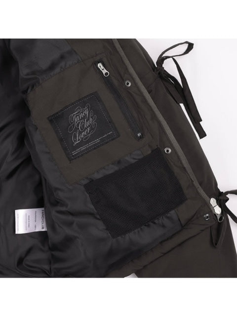 【FANCY CLUB】RIBBON COLLAR SHORT PUFFER