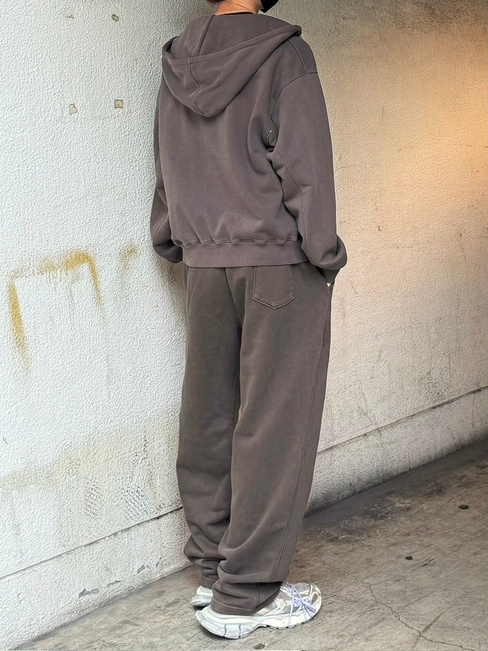 受注制【Chikashitsu +】unisex pigment wash string sweat pants (4color)