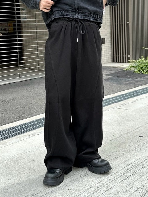 受注制【Chikashitsu +】curve stitch straight sweat pants (3color) / 【チカシツプラス】カーブスティッチストレートスウェットパンツ