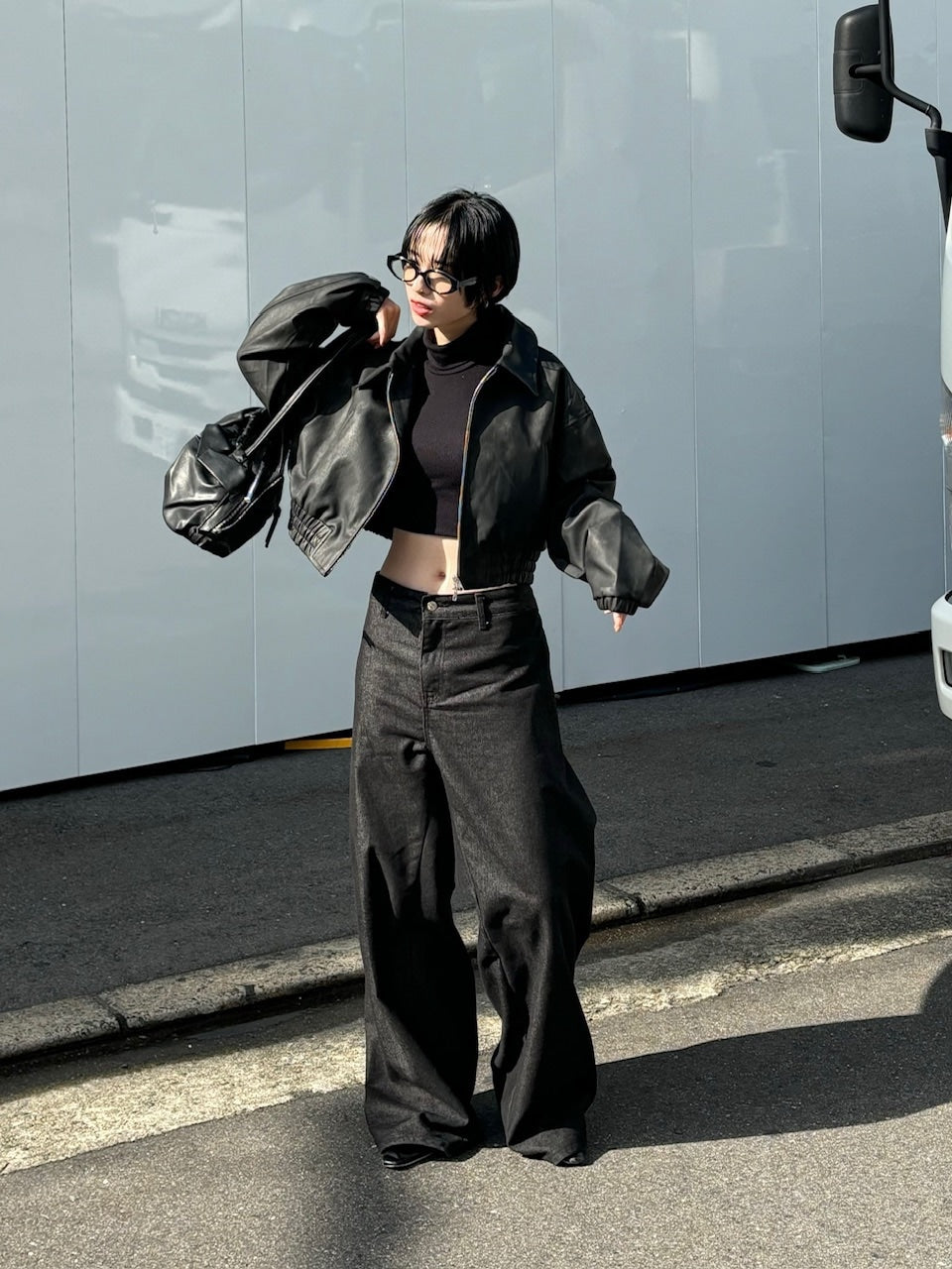 受注制【oaks】fake leather jacket (2color) / 【オークス】フェイクレザージャケット