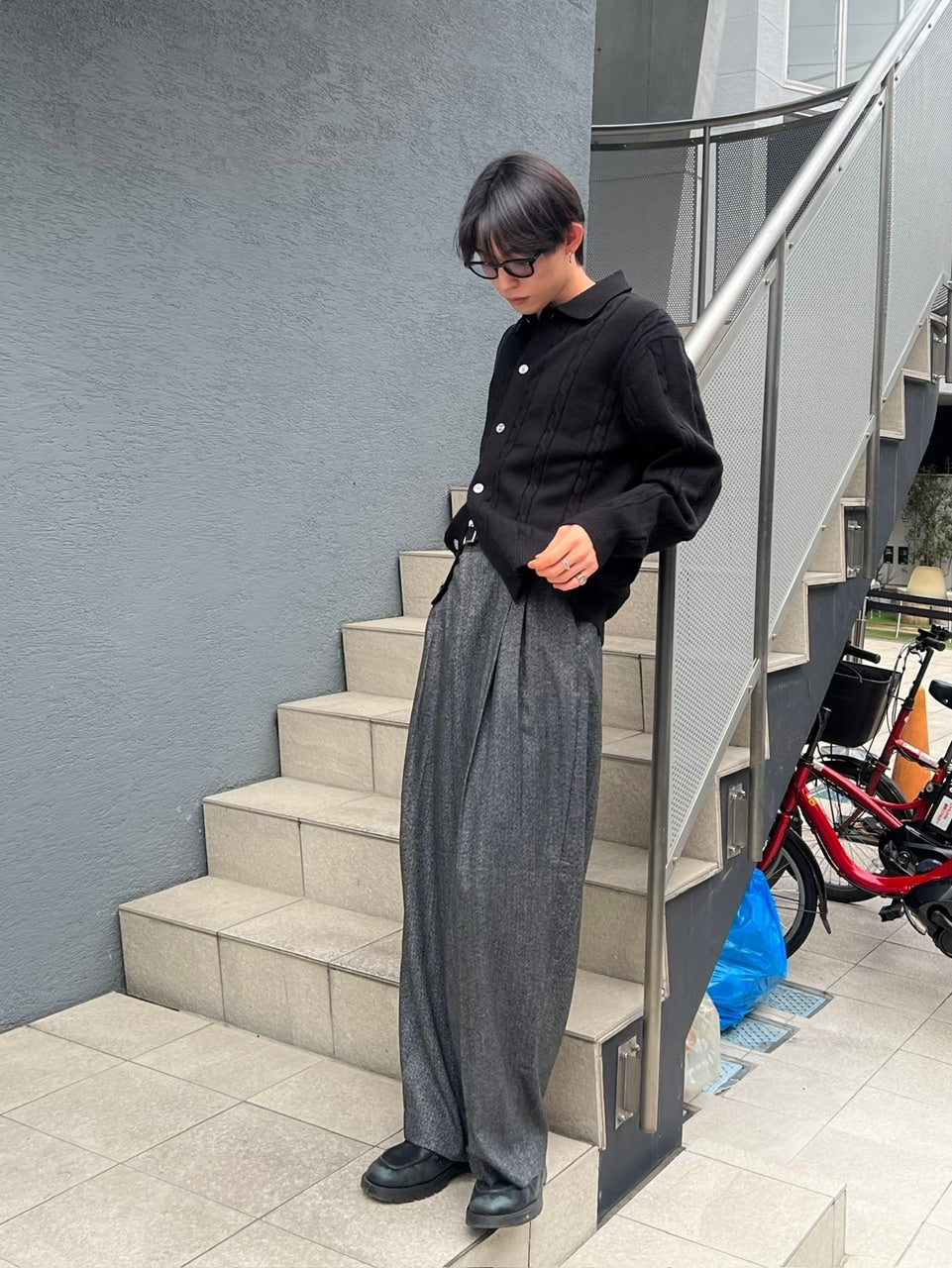 受注制【Chikashitsu +】cable lib knit cardigan (3color)