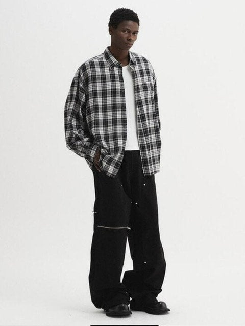 【DNSR】Oversized flannel check shirt