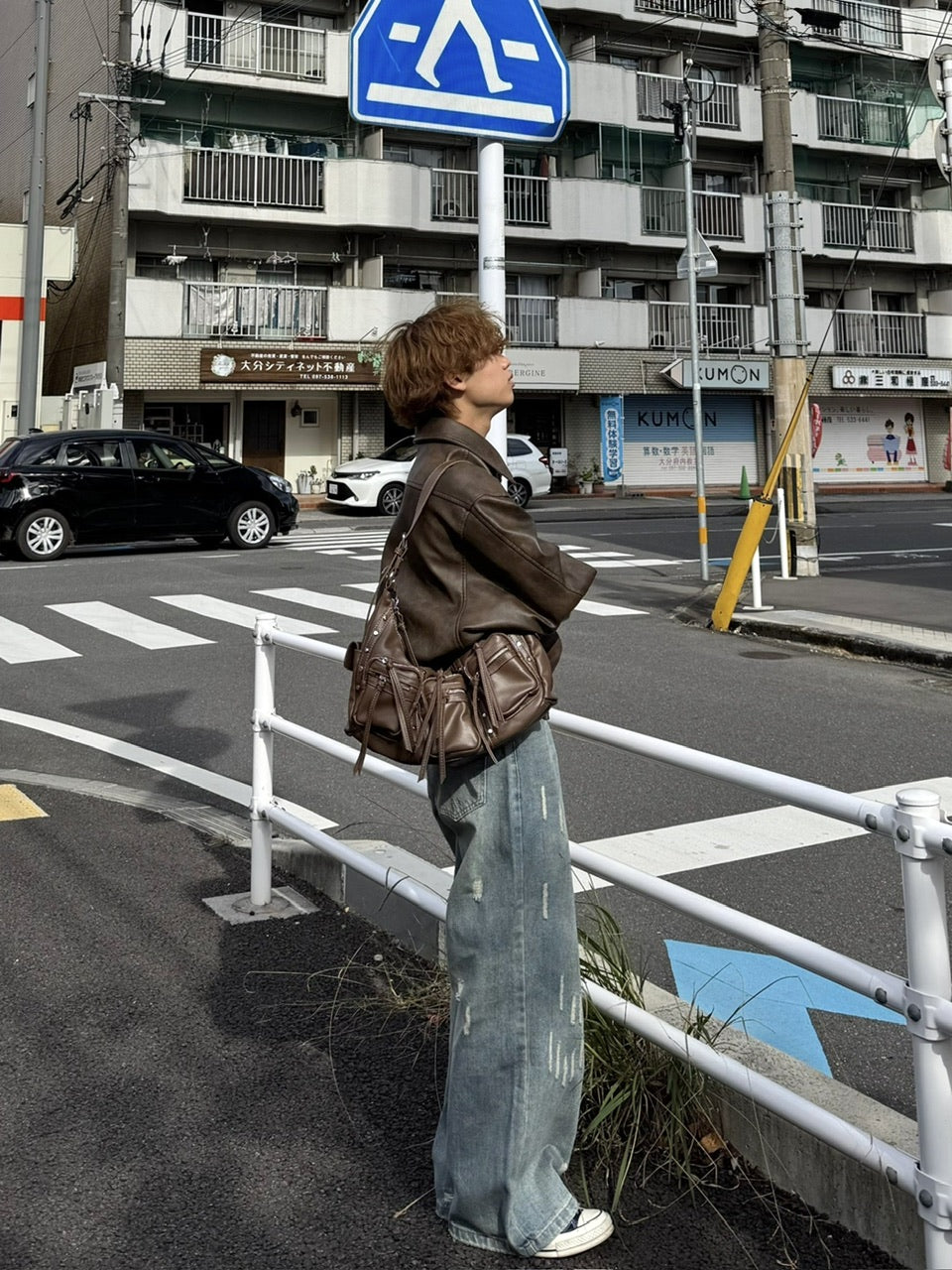 国際配送【RENOL】damage denim wide pants