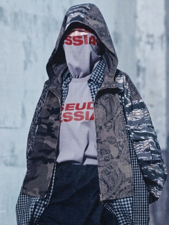 【AJOBYAJO】Camouflage Zip-Up Hooded Jacket