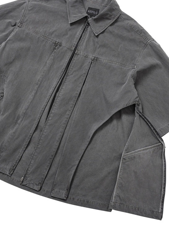 【AJOBYAJO】Paneled Zip-Up Shirt