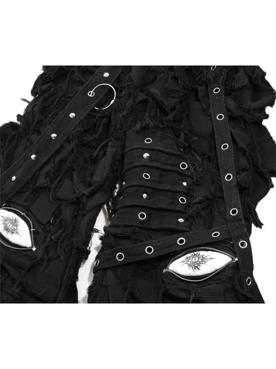 【UNIZ】BLACK MONSTER PANTS / 【ユニズ】ブラックモンスターダメージワイドデニムパンツ