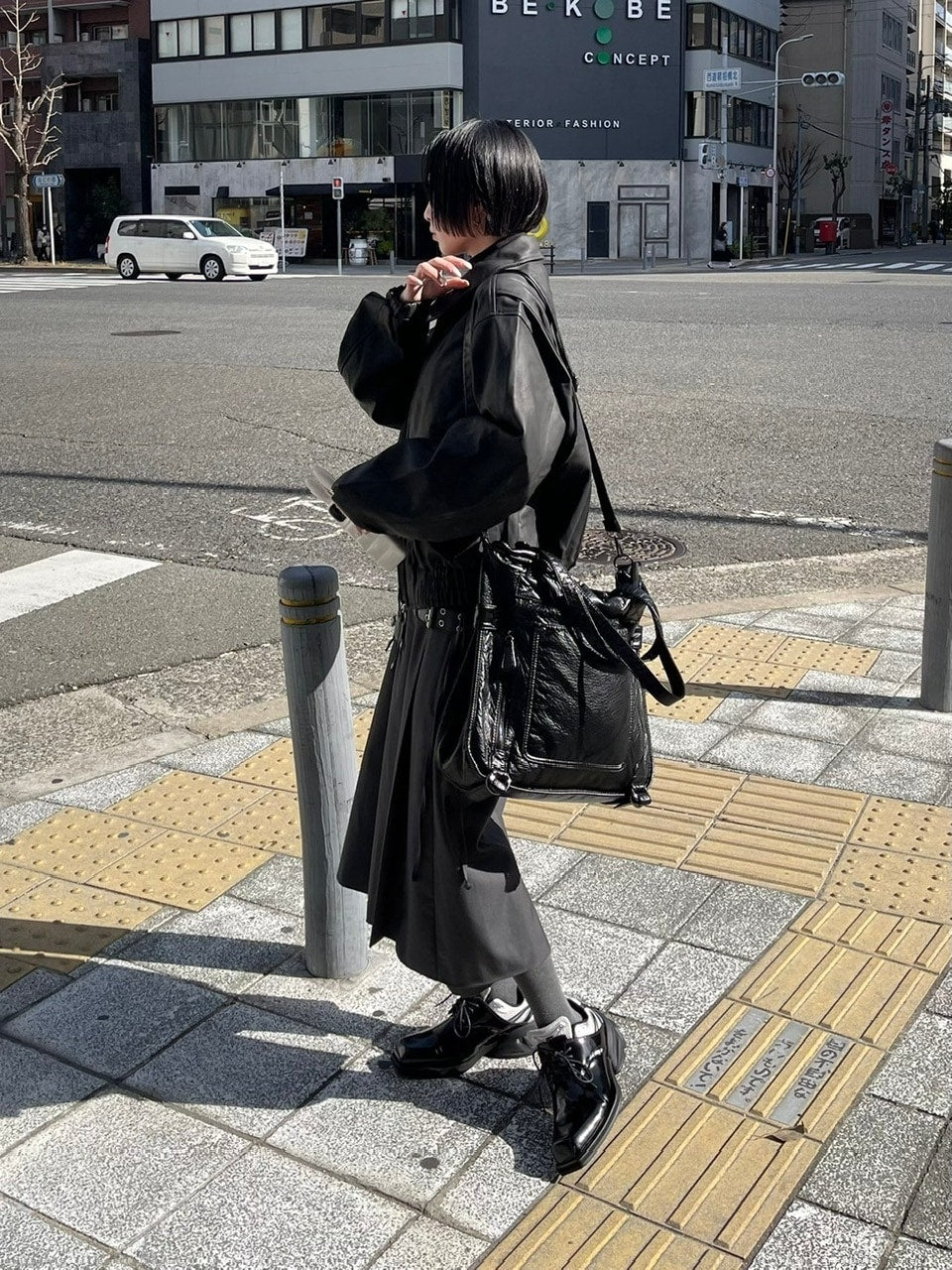 受注制【Chikashitsu +】antique like eco leather tote bag / 【チカシツプラス】アンティーク風エコレザートートバッグ