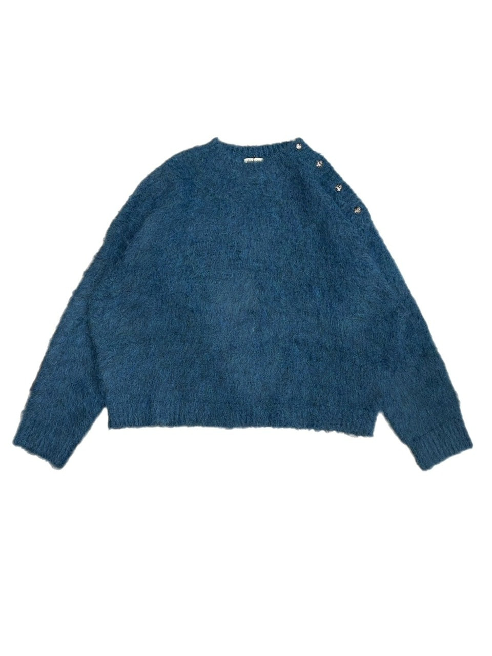 【Chikashitsu +】half off shoulder button knit (3color)